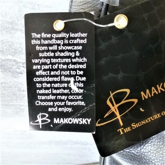 NWT Exquisite Black Leather B. Makowsky Shoulder B - Picture 5 of 6